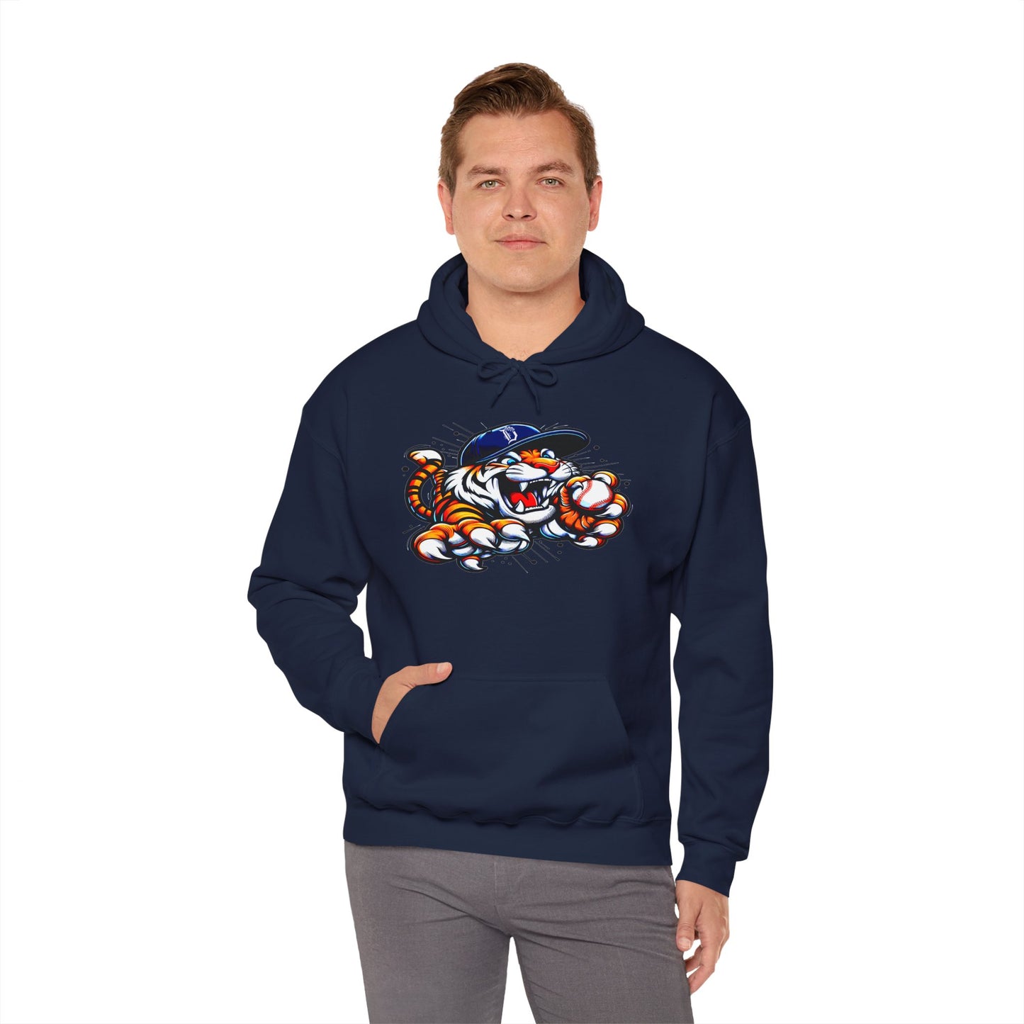 Detroit Roar City - Playful Tiger Graphic Hoodie