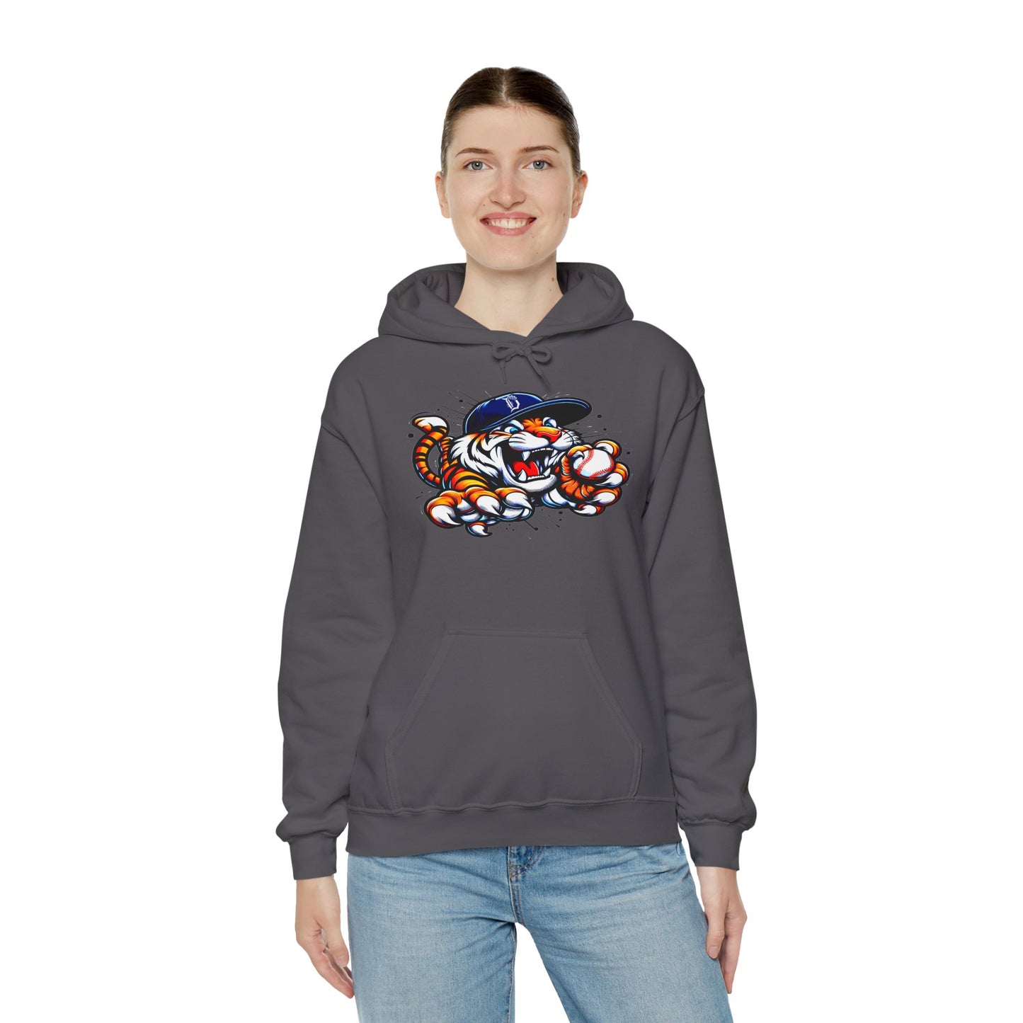 Detroit Roar City - Playful Tiger Graphic Hoodie
