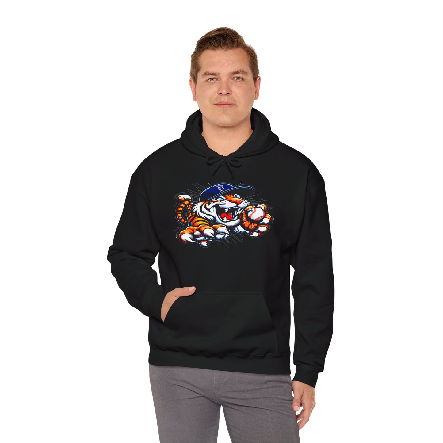 Detroit Roar City - Playful Tiger Graphic Hoodie