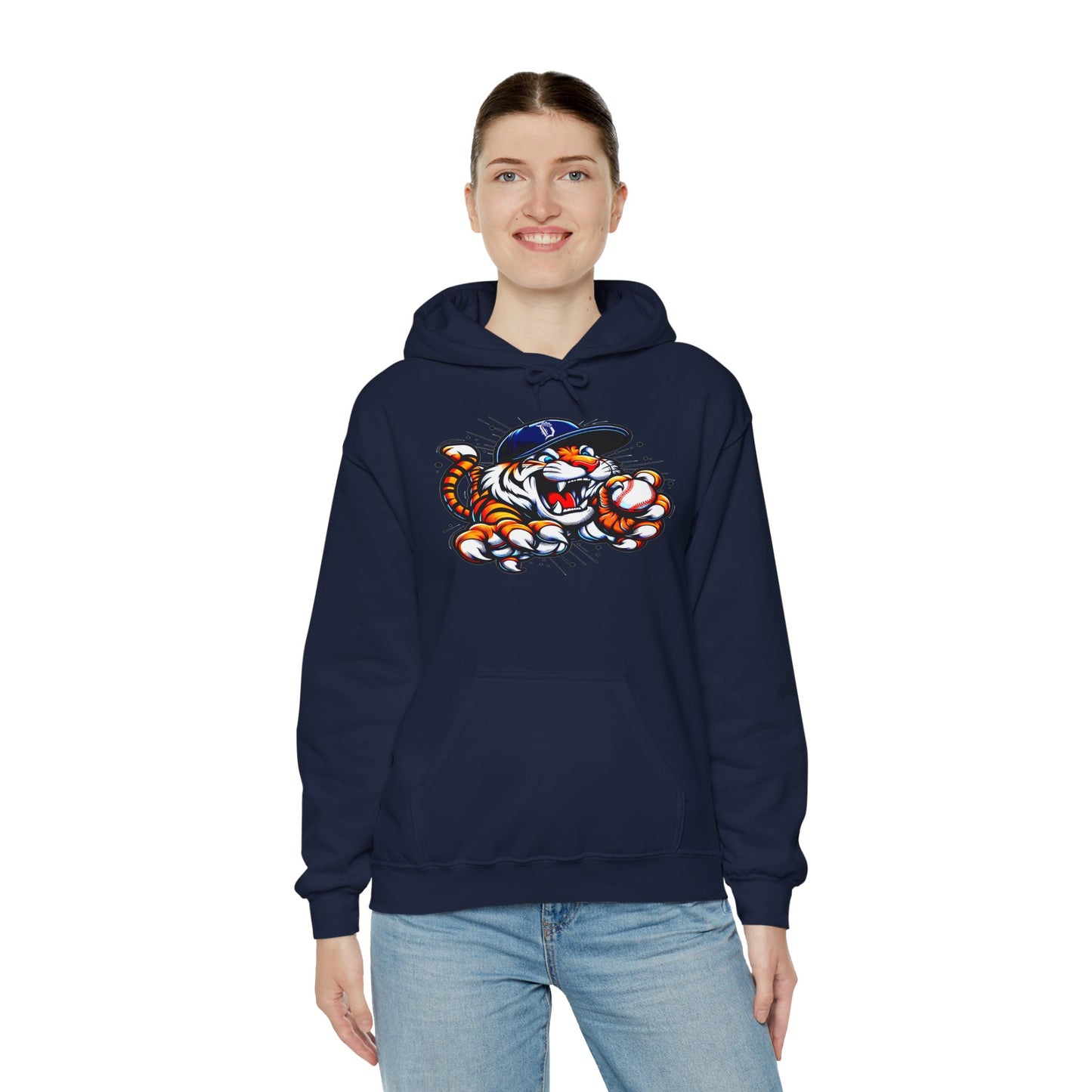 Detroit Roar City - Playful Tiger Graphic Hoodie