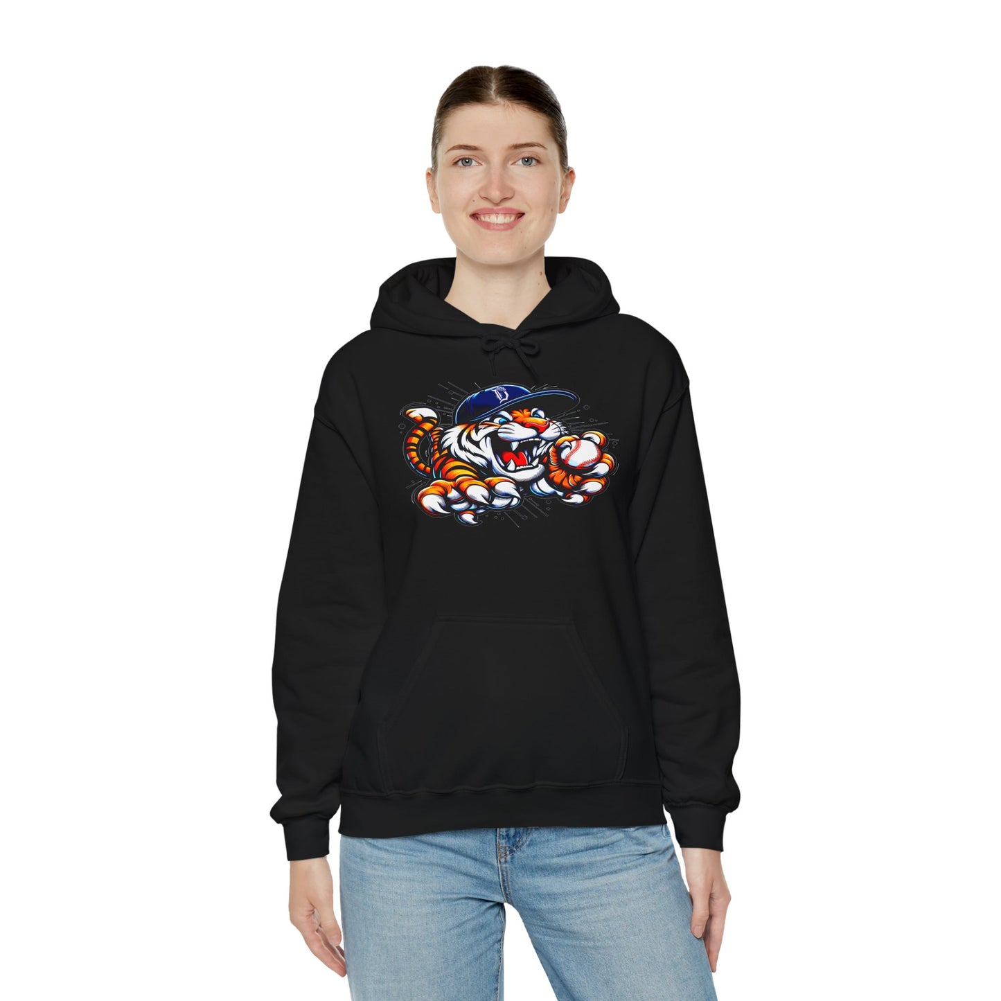 Detroit Roar City - Playful Tiger Graphic Hoodie