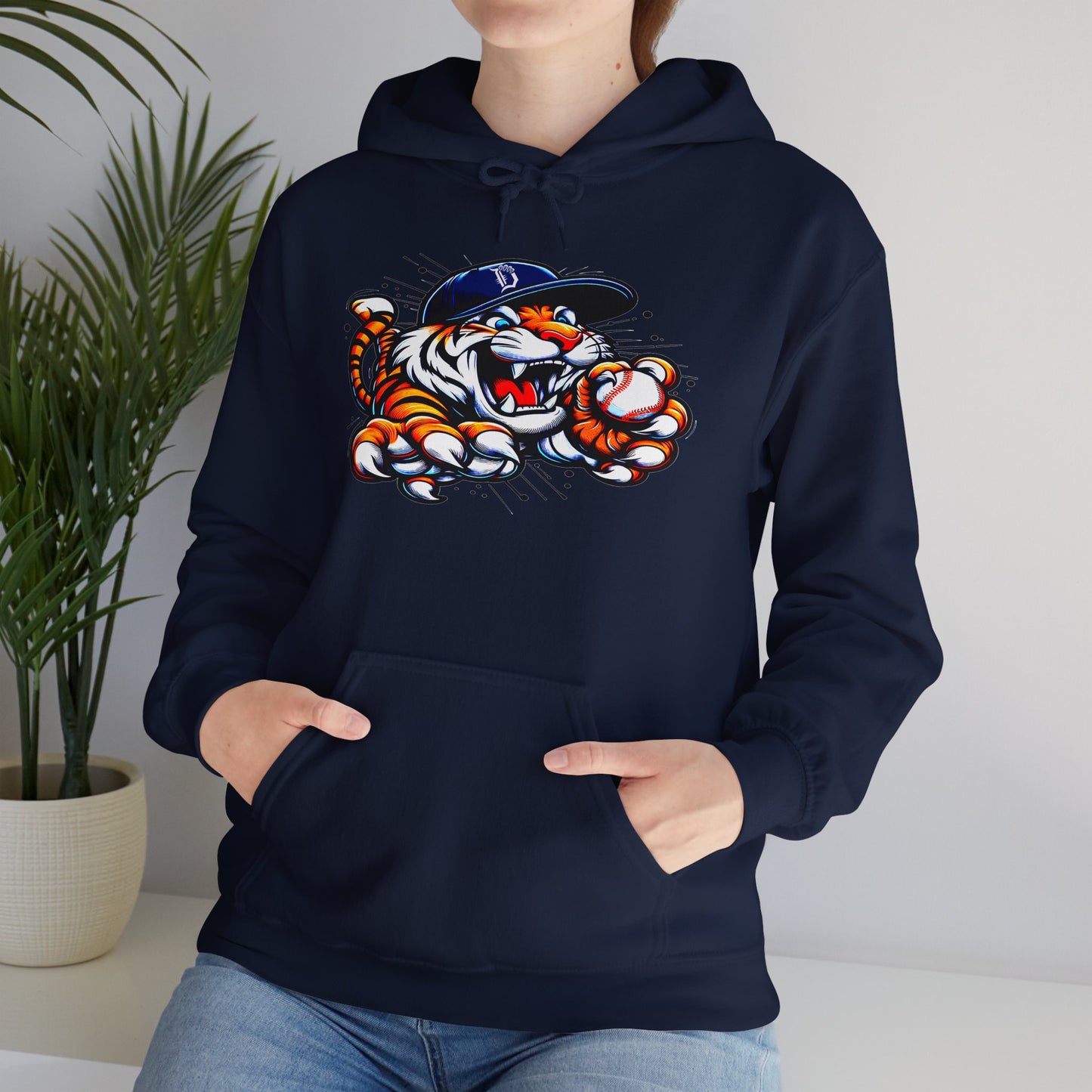 Detroit Roar City - Playful Tiger Graphic Hoodie