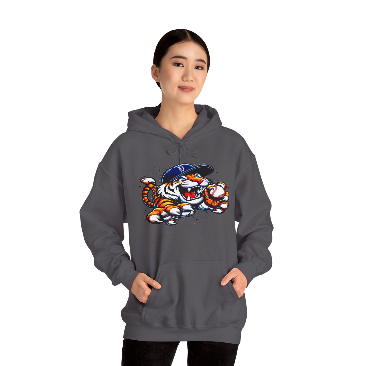Detroit Roar City - Playful Tiger Graphic Hoodie